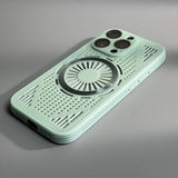 Hollow Mesh Matte Shockproof Cooling Magnetic Case For iPhone