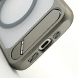 Invisible Alloy Bumper Hard Armor KickStand Magnetic Case For iPhone