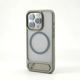 Invisible Alloy Bumper Hard Armor KickStand Magnetic Case For iPhone