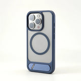 Invisible Alloy Bumper Hard Armor KickStand Magnetic Case For iPhone