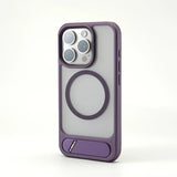 Invisible Alloy Bumper Hard Armor KickStand Magnetic Case For iPhone