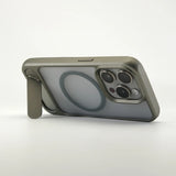 Invisible Alloy Bumper Hard Armor KickStand Magnetic Case For iPhone