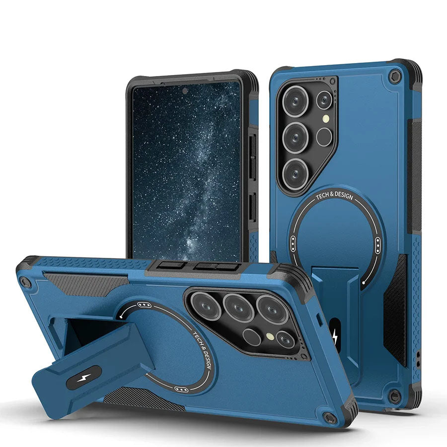 Invisible Bracket Shockproof Magnetic Armor Case For Samsung