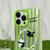 Lovely Panda bamboo Magnetic Holder Case For iPhone
