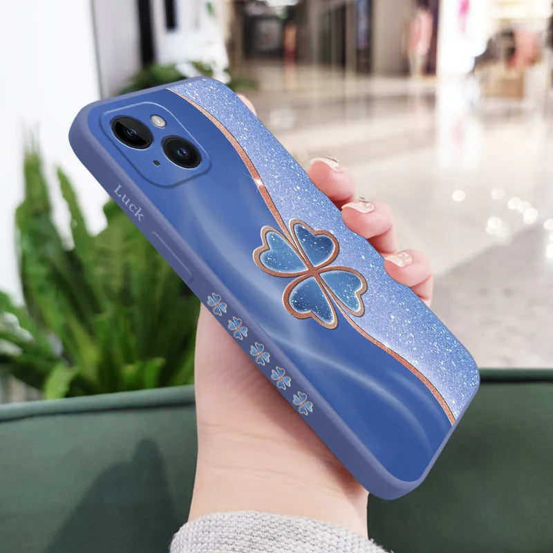 Silicone Lucky Grass Case For iPhone