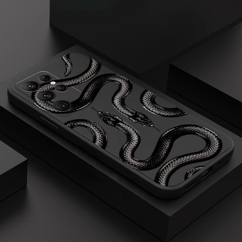 Luxurious Black Snake Case For Samsung