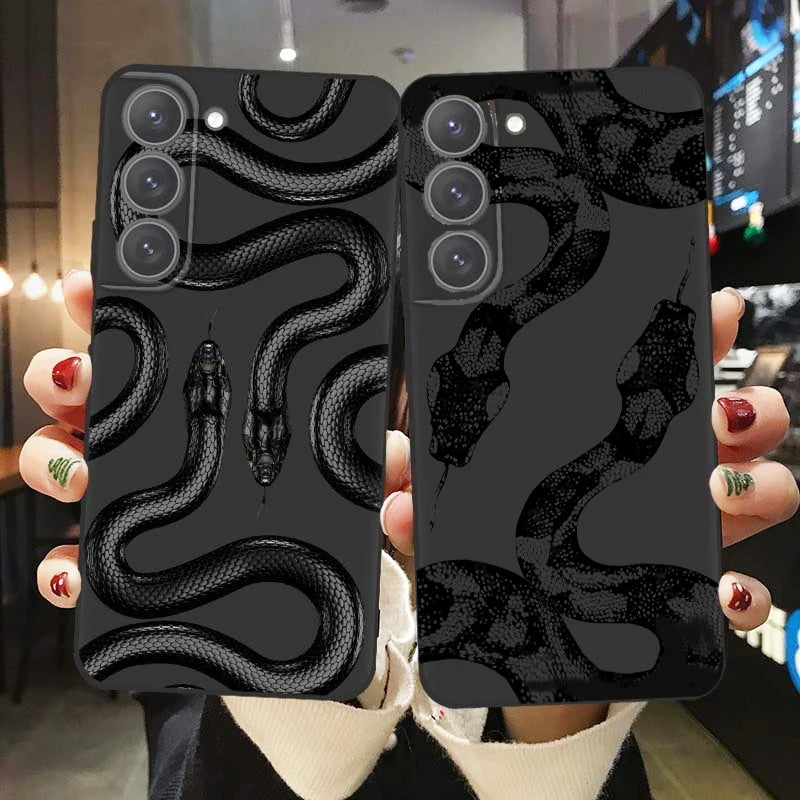 Luxurious Black Snake Case For Samsung