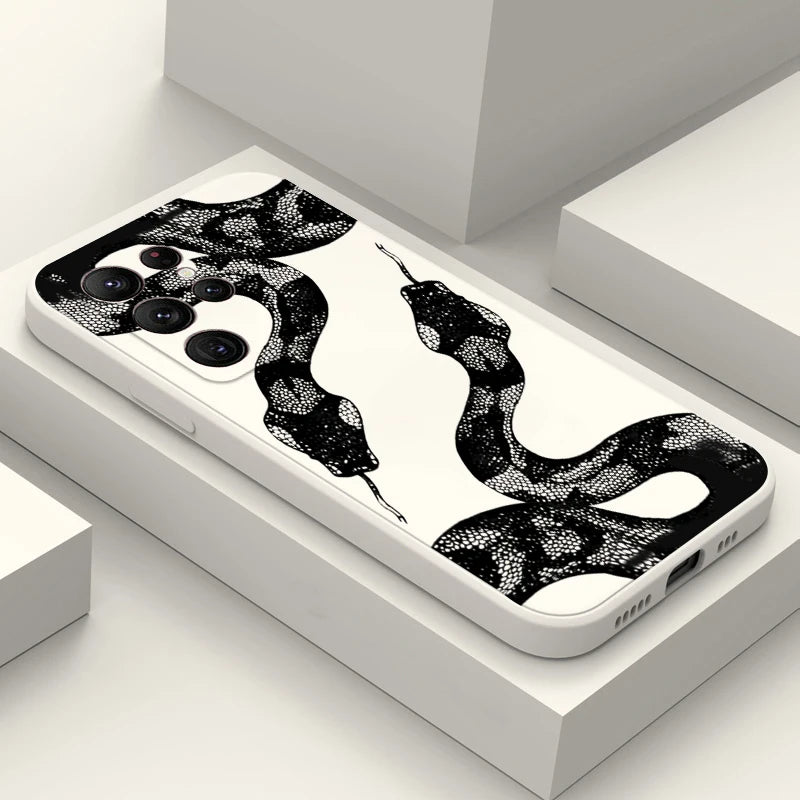 Luxurious Black Snake Case For Samsung