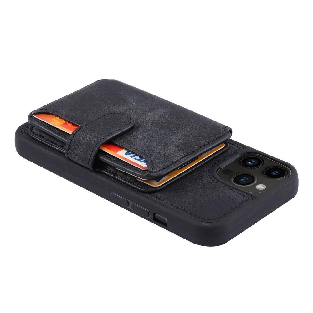 Luxury Leather Card Pocket Case for iPhone