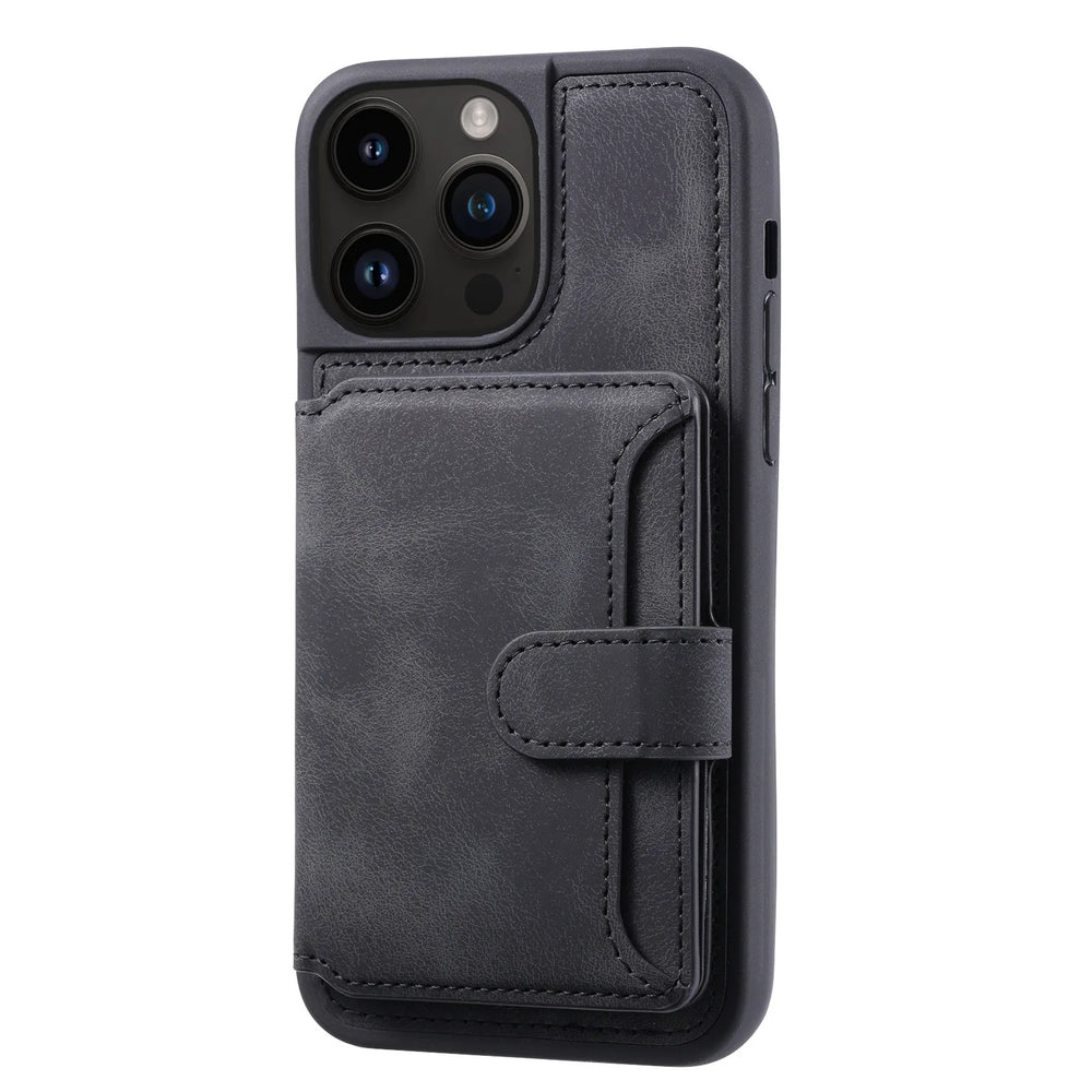Luxury Leather Card Pocket Case for iPhone