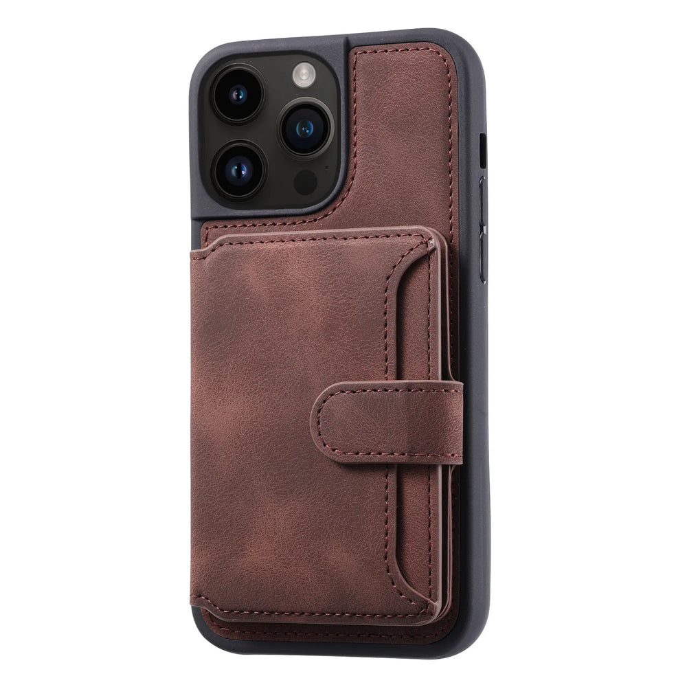 Luxury Leather Card Pocket Case for iPhone