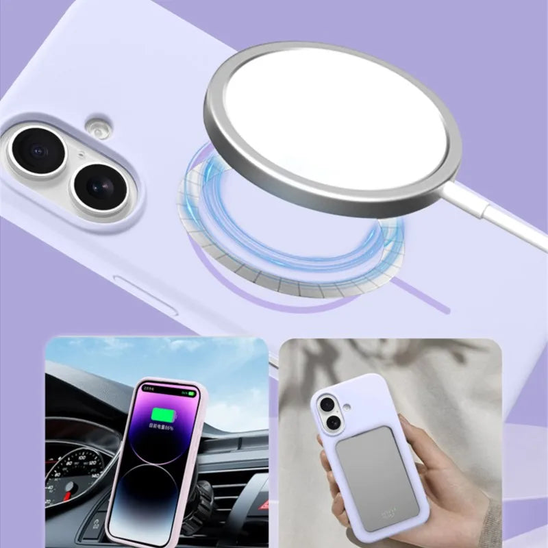 Luxury Original Liquid Silicone Magnetic Case For iPhone