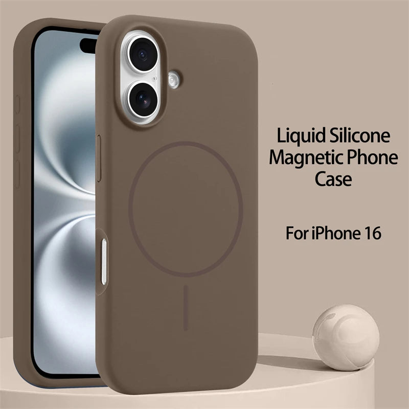 Luxury Original Liquid Silicone Magnetic Case For iPhone