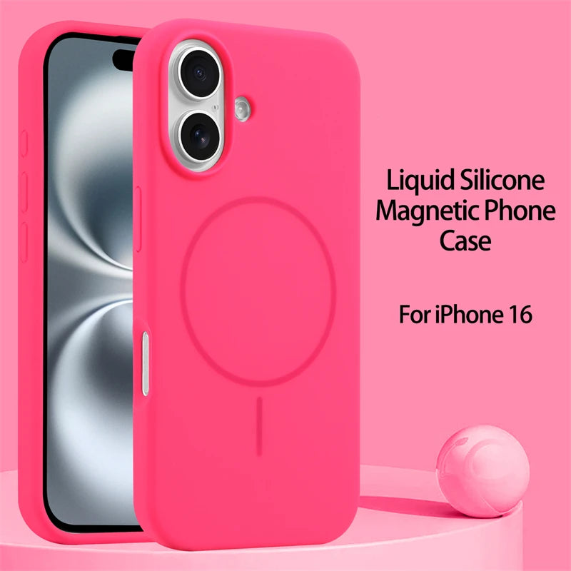 Luxury Original Liquid Silicone Magnetic Case For iPhone