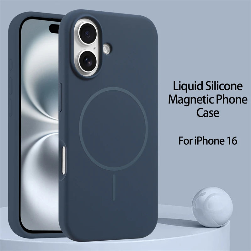 Luxury Original Liquid Silicone Magnetic Case For iPhone