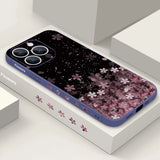 Luxury Sakura Print Lanyard Case For iPhone