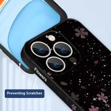 Luxury Sakura Print Lanyard Case For iPhone
