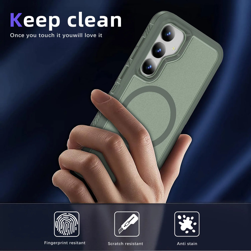 Anti Fingerprint Shockproof Magnetic Case For Samsung Galaxy