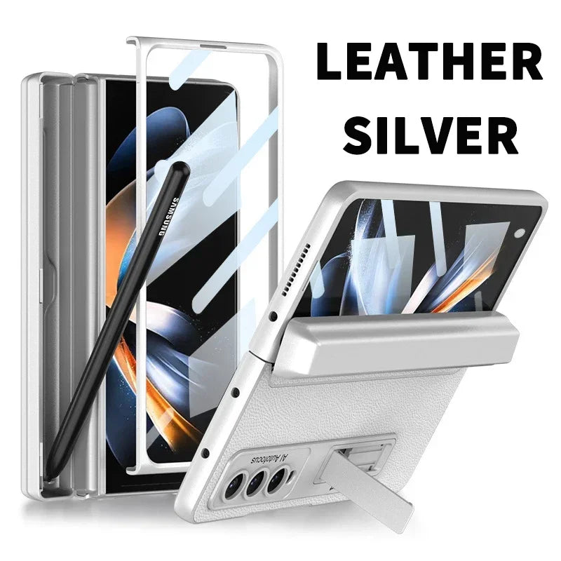 Magnetic Leather Screen Glass Case For Samsung Flip