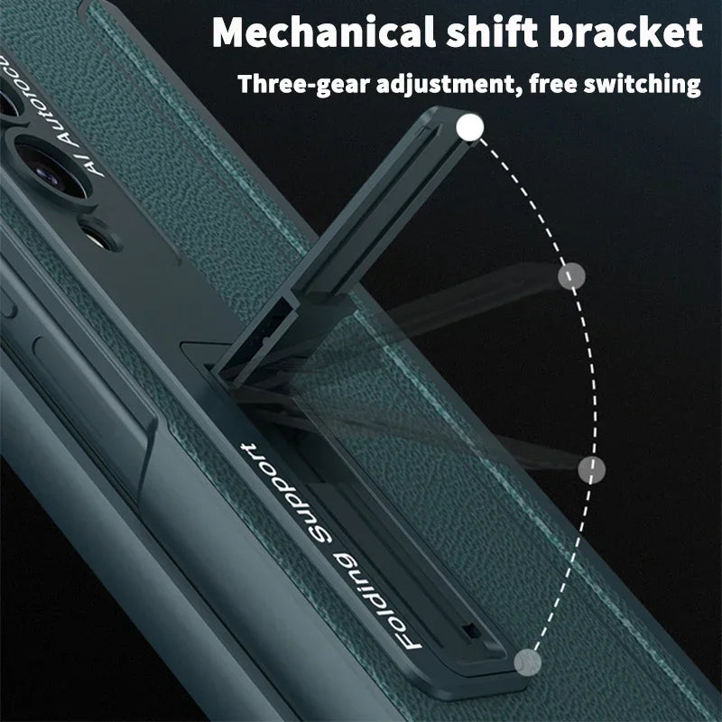 Magnetic Leather Screen Glass Case For Samsung Flip