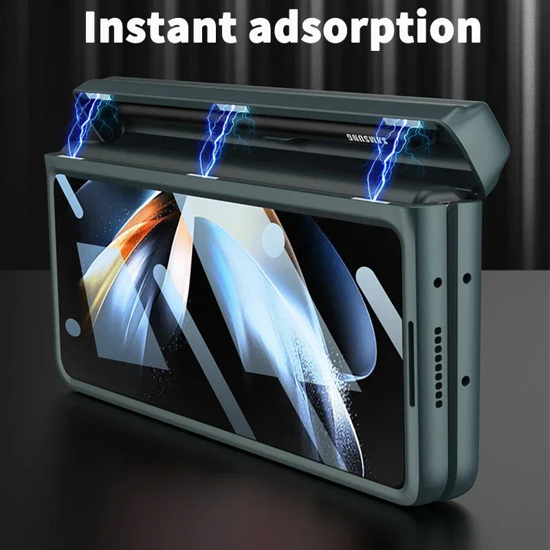 Magnetic Leather Screen Glass Case For Samsung Flip