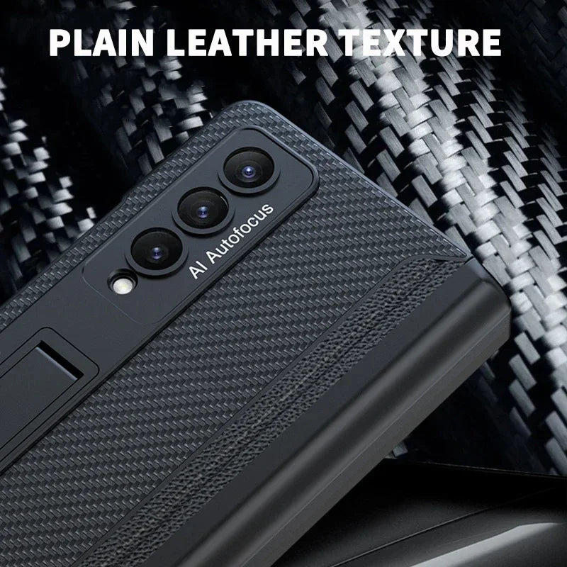 Magnetic Leather Screen Glass Case For Samsung Flip