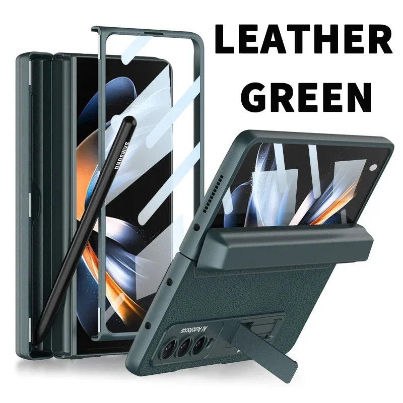 Magnetic Leather Screen Glass Case For Samsung Flip
