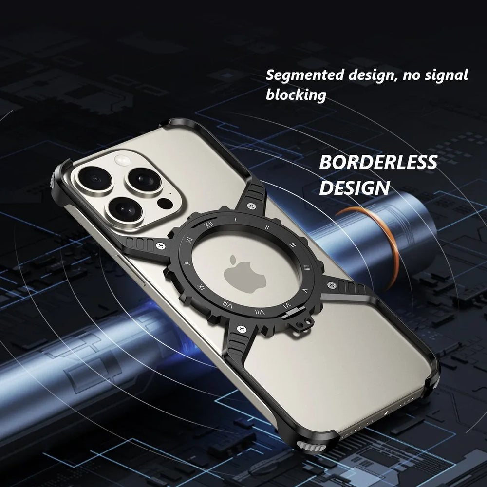 X-shaped Mechanical Aluminium Noctilucent Case for iPhone