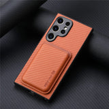 Fiber Texture Leather Wallet Magnetic Case For Samsung