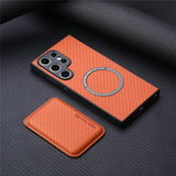 Fiber Texture Leather Wallet Magnetic Case For Samsung