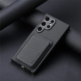 Fiber Texture Leather Wallet Magnetic Case For Samsung