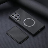 Fiber Texture Leather Wallet Magnetic Case For Samsung