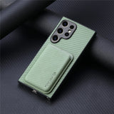 Fiber Texture Leather Wallet Magnetic Case For Samsung