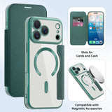 Luxury Transparent Flip Leather Wallet Magnetic Case For iPhone