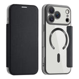 Luxury Transparent Flip Leather Wallet Magnetic Case For iPhone