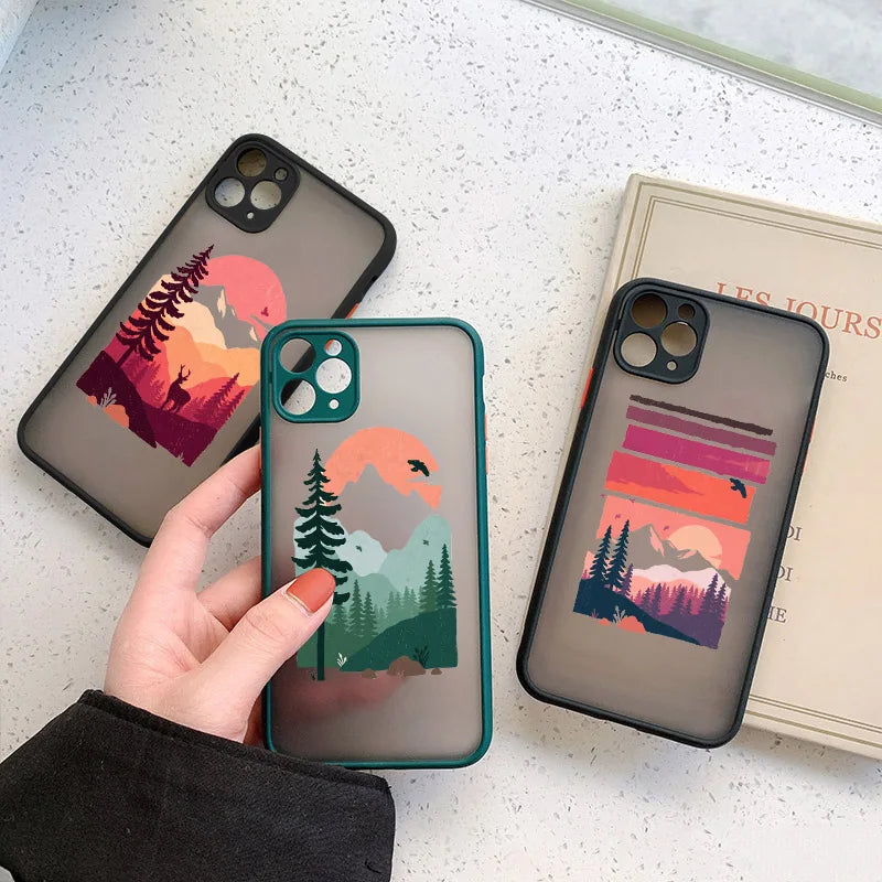 Mountain Tree Sunset Case For iPhone