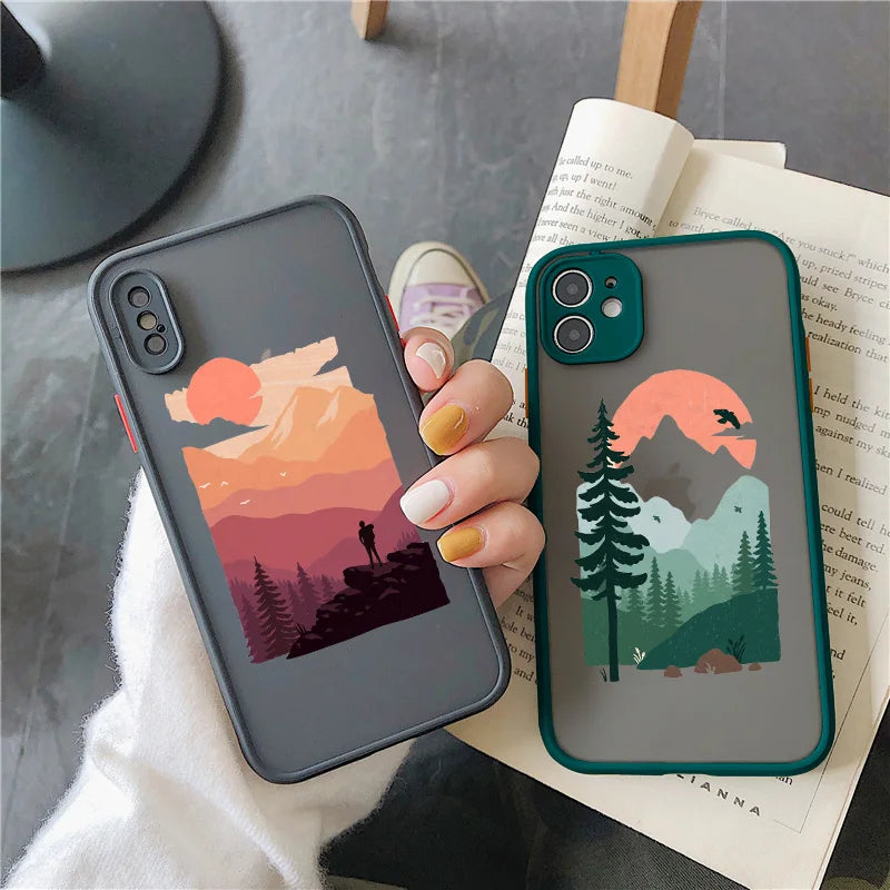 Mountain Tree Sunset Case For iPhone