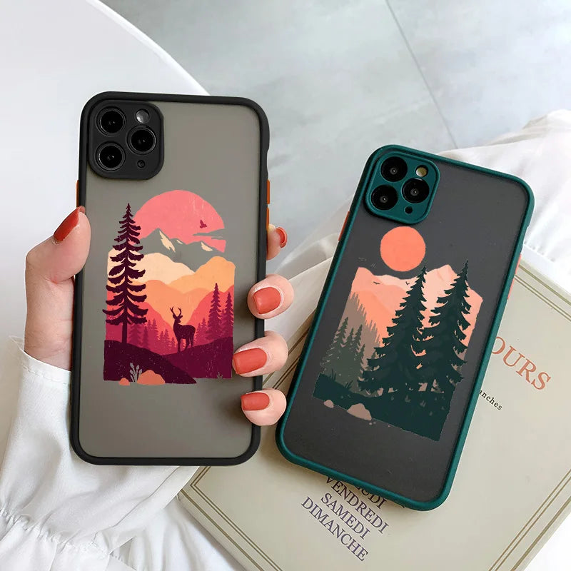 Mountain Tree Sunset Case For iPhone