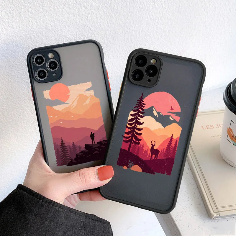 Mountain Tree Sunset Case For iPhone