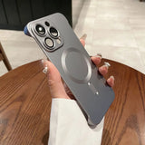 Magnetic Natural Titanium Borderless Plating Case for iPhone