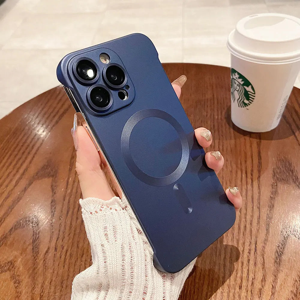 Magnetic Natural Titanium Borderless Plating Case for iPhone
