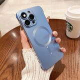 Magnetic Natural Titanium Borderless Plating Case for iPhone