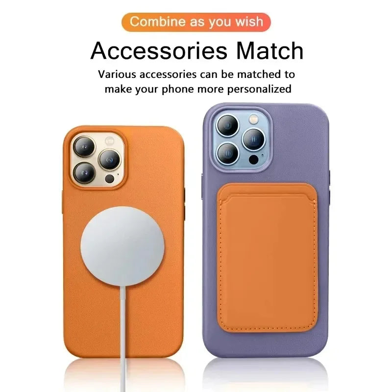 New 2024 Luxury Official Magnetic Leather Case for iPhone