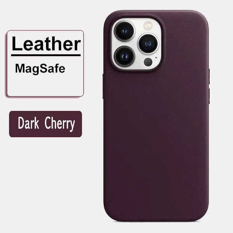 New 2024 Luxury Official Magnetic Leather Case for iPhone