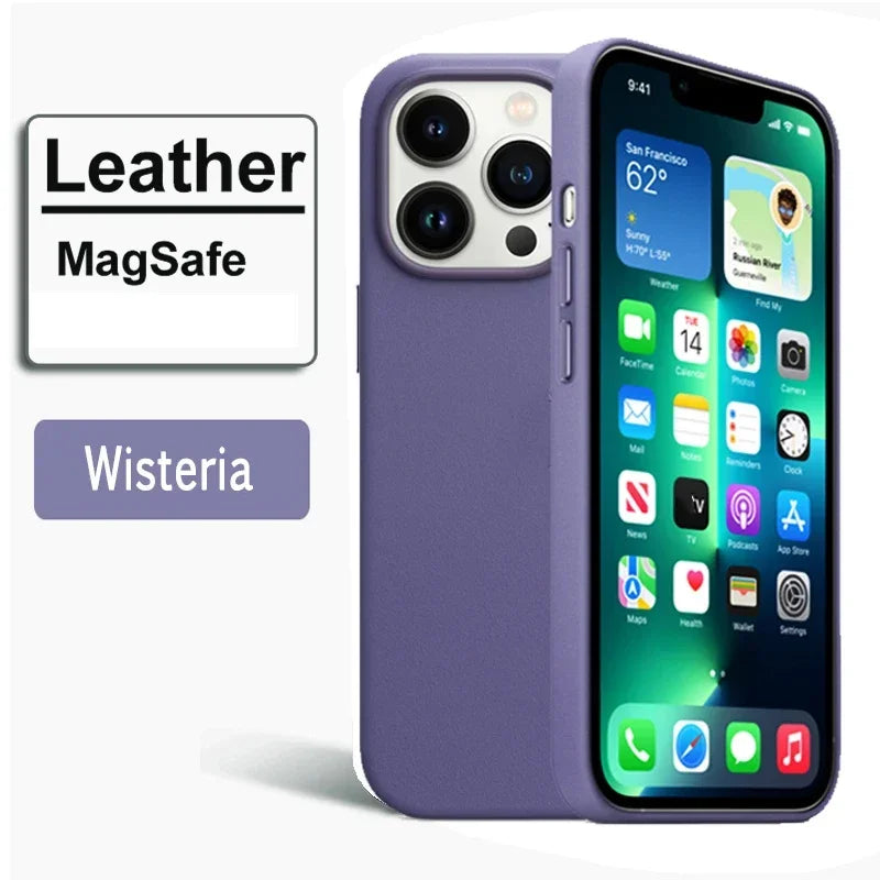 New 2024 Luxury Official Magnetic Leather Case for iPhone