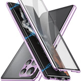 Metal Glass Magnetic 360°Full Protection Case For Samsung
