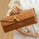 Handmade Cowhide Braided Clutch Bag