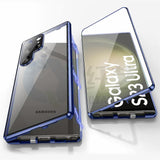 Metal Glass Magnetic 360°Full Protection Case For Samsung