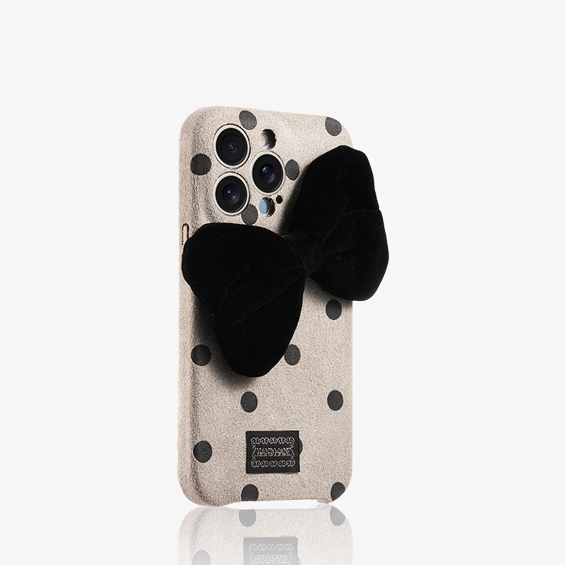 Fashion Plush Velvet Bow Case For iPhone