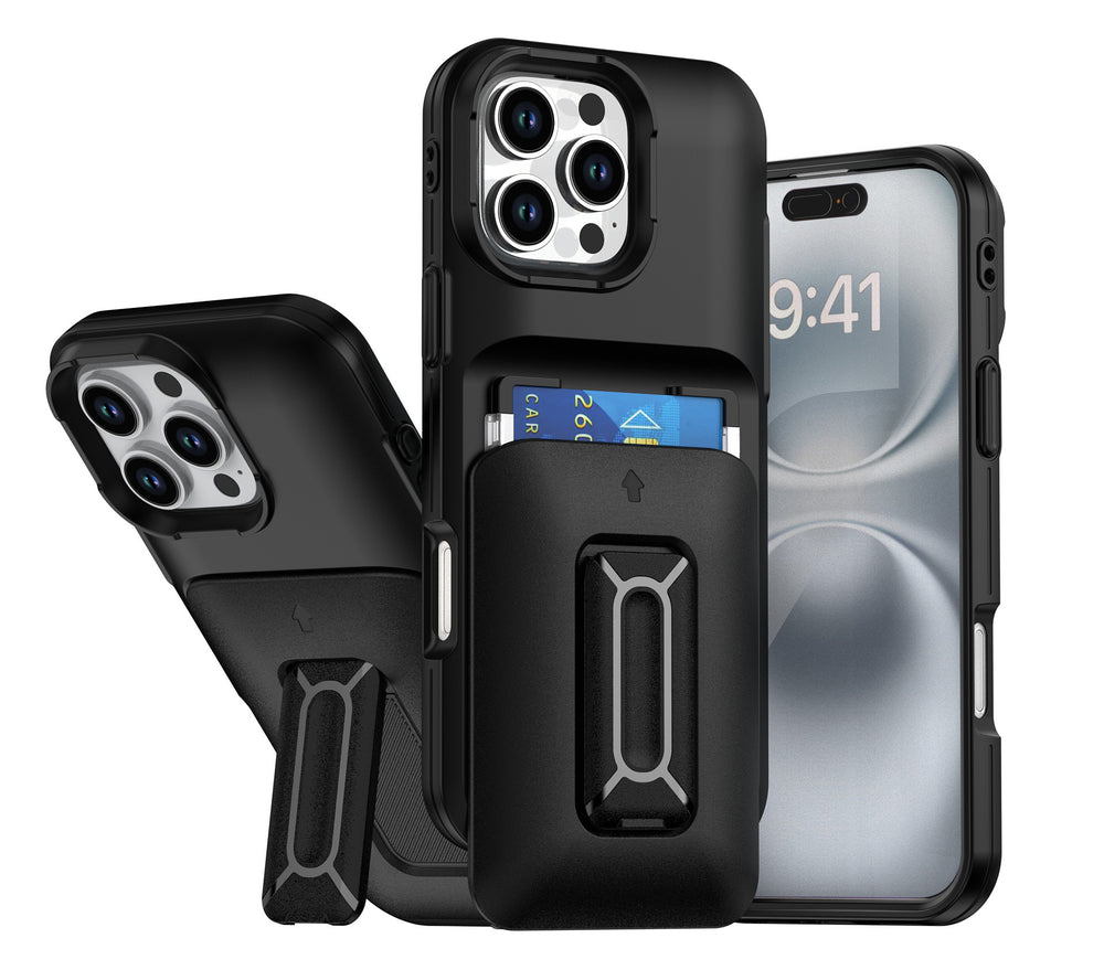 Macaron Card Holder Multi-function Stand Case For iPhone